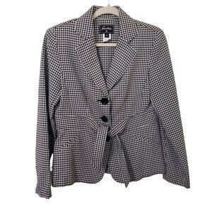 Sweet Suit Houndstooth Career Blazer Jacket Size 8 Dark Academia Structured